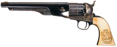 Exceptional Colt Model 1860 Army Revolver With Relief Carved Ivory Grip