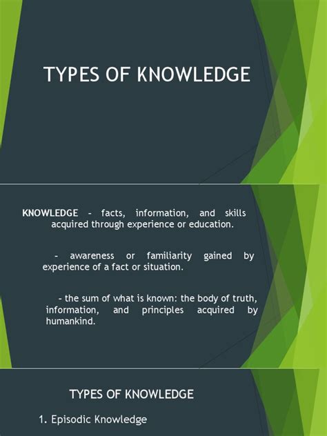 Types of Knowledge | PDF | Concept | Knowledge