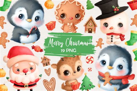 Cute Christmas Clipart | Seasonal Illustrations ~ Creative Market