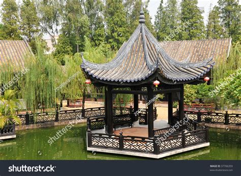 Ancient Chinese Pavilion From The Famous Yuyin Cottage Built In Qing