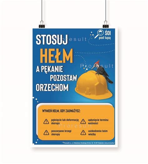 Plakat BHP ochrona głowy Proresult