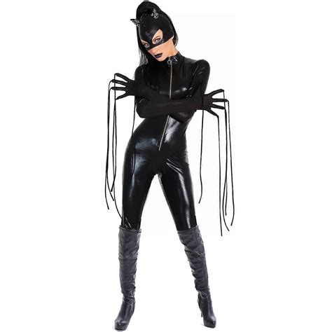 European And American Style Women Sexy Leather Dress Demon Costume