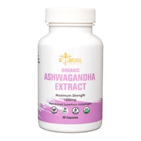 Dr Botanical Health Ashwagandha Capsules Organic 1300 Mg 60