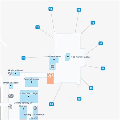 Omaha Eppley Airfield Airport Map | OMA Terminal Guide