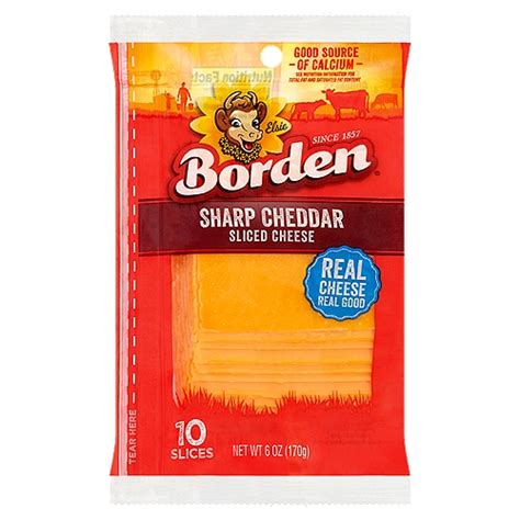 Borden Sharp Cheddar Sliced Cheese 10 Count 6 Oz Shoprite