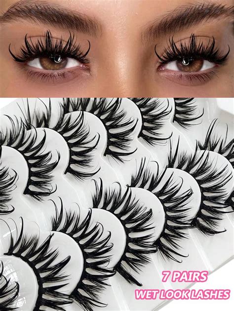 Asiteo Asiteo 7 Pairs 3D Wet Look Lashes Natural Curl Voluminous For