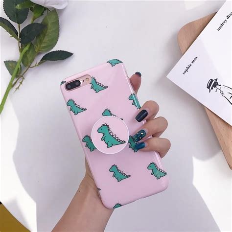 Pink Dinosaur Popsocket Iphone Case Pink Iphone Cases Marble Phone Case Iphone Phone Case