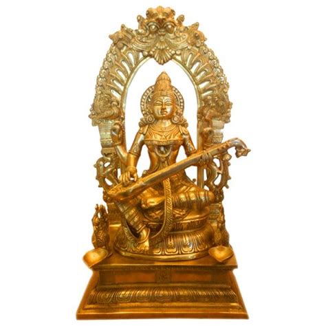 Saraswati Brass Statue - Divineshop