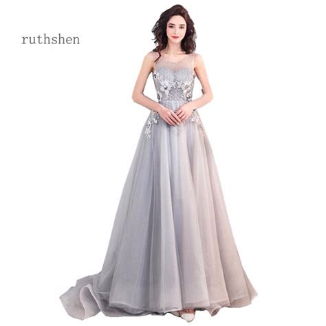 Ruthshen Elegant Long Prom Dresses Fashion Beaded Lace Pattern