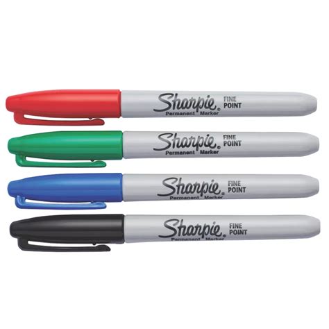 Sharpie Fine Tip Mixed Colours Permanent Marker 4 Pieces Screwfix