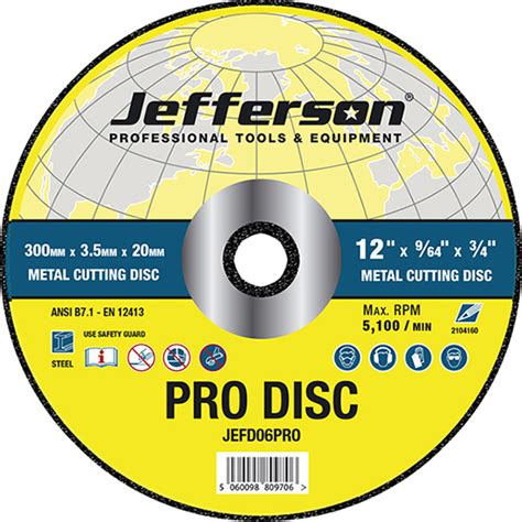 12″ Metal Cutting Abrasive Disc 20mm Bore Jefd06pro Pj Fallon And Son