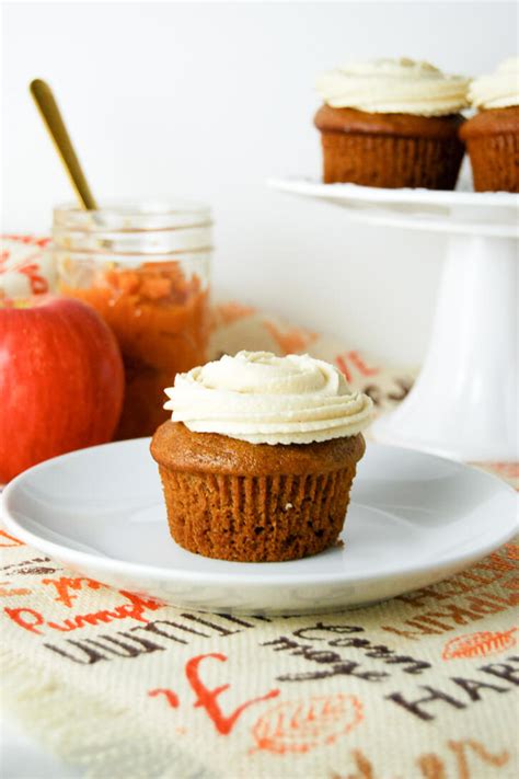 Pumpkin Apple Cupcakes With Brown Sugar Buttercream Flour Covered Apron