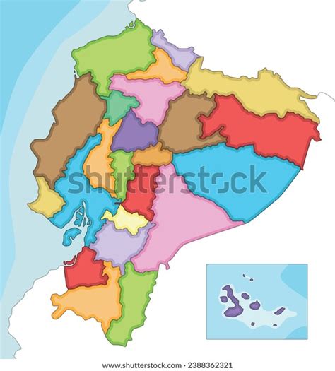 Vector Illustrated Blank Map Ecuador Provinces Stock Vector Royalty