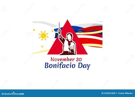 November 30 Happy Bonifacio Day Vector Illustration Stock Vector