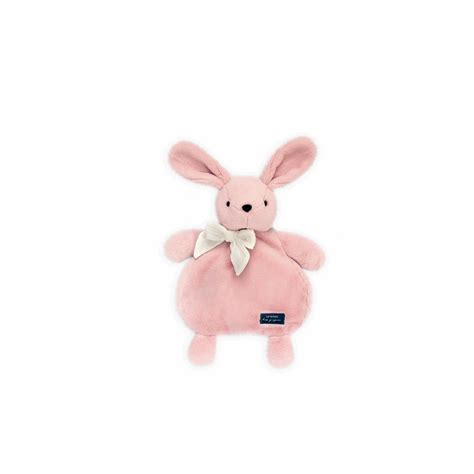 Peluche bouillotte lapin rose 30 cm Maïlou Tradition