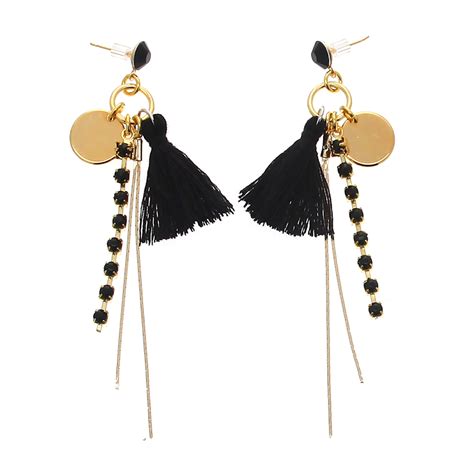 Ces Boucles d oreilles noir et or elles sont constituées de mini