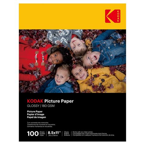 Kodak Glossy Photo Paper White 8 1 2 X 11 Pack Of 100 Sheets