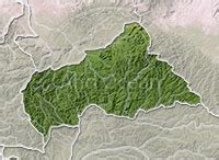 Central African Republic Shaded Relief Map