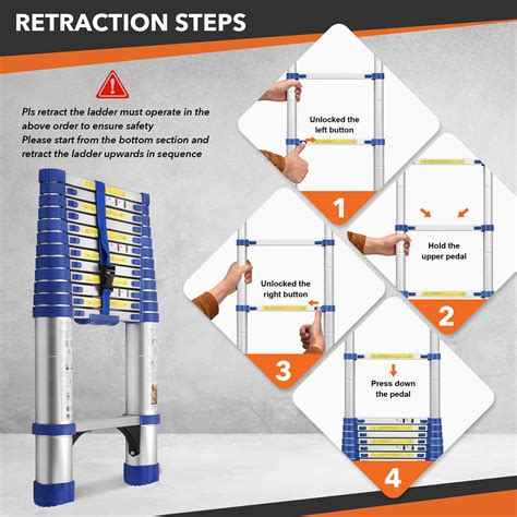 Feete Telescoping Ladder Ft Lightweight Extension Ladder W