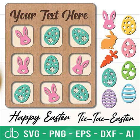 Easter Tic Tac Toe Svg Tic Tac Easter Svg Easter Tic Tac Toe File