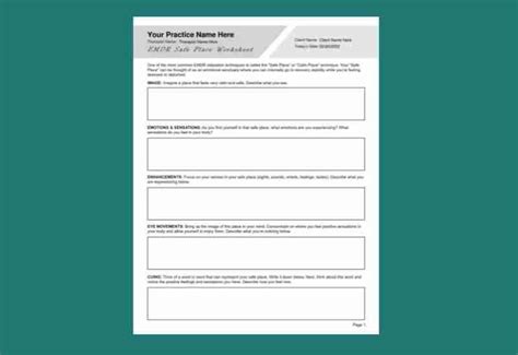 Building My Safe Place Worksheet Pdf