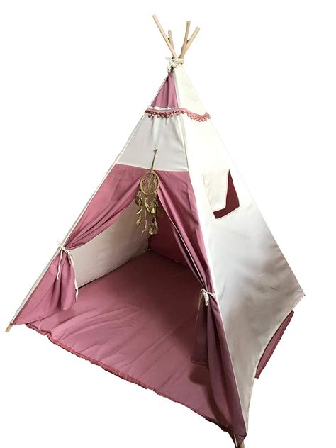 Teepee Casita Rose Gold Con tapete Tipi infantil para niñas o niños