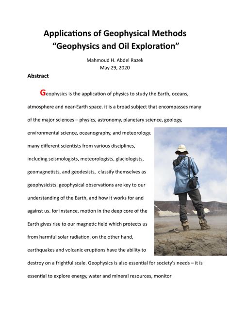 (PDF) Applications of Geophysical Methods “Geophysics and Oil Exploration”