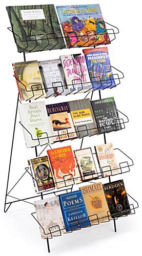 Tiered Book Rack Literature Wire Stand With Custom Header