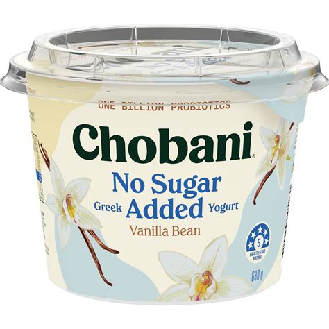 Chobani No Sugar Added Greek Yogurt Vanilla 680g Woolworths