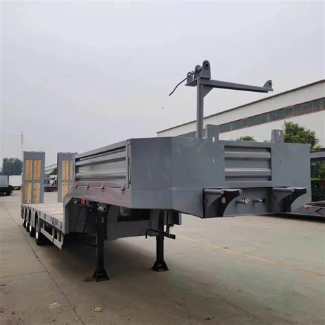 100 Tons Heavy Excavator Transport Lowboy Trailer 3 Line 6 Axle Low