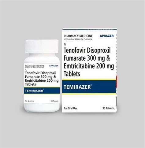 Termirazer Tenofovir Disoproxil Fumarate 300 Mg And Emtricitabine 200 Mg Tablet Bottle 30capsule