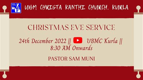 U B M Christa Kanthi Church Kurla Th December Christmas