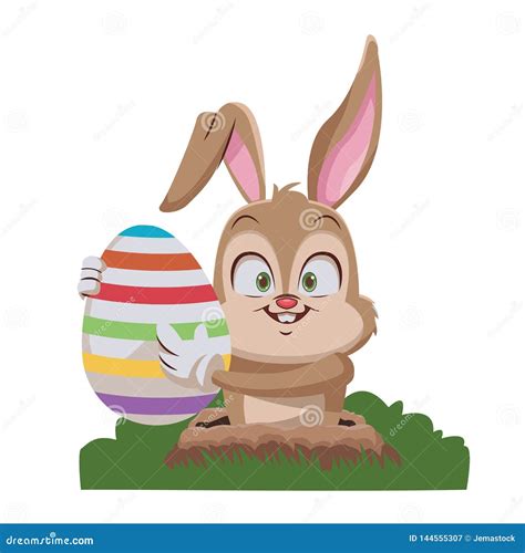 Rabbit With Easter Egg Stock Vector Illustration Of Nature 144555307