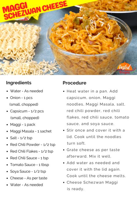 Cheese Schezwan Maggi Tasted Recipes