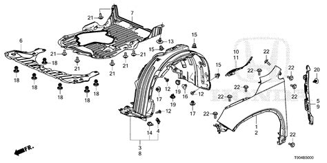 Honda Pilot Cover R Fr Fender Body Fenders Front 74220 T90 A01