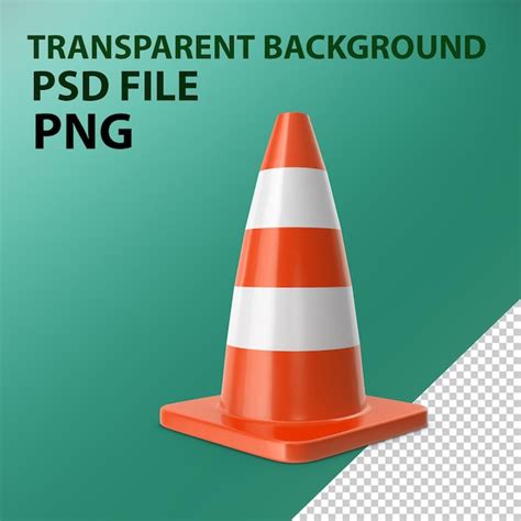 Premium Psd Red Cartoon Traffic Cone Png