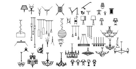 Multiple Lights Ceiling Lights And Interior Blocks Drawing Details Dwg