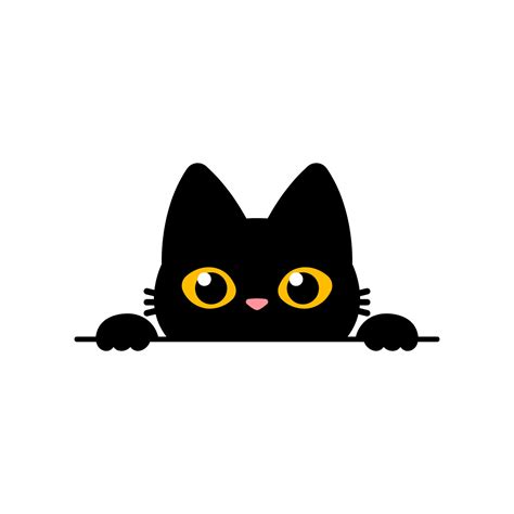 Cute Peeking Black Cat Vector Illustration 34051709 Vector Art At Vecteezy