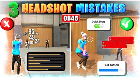 Top 3 Headshot Mistakes After Ob45 Update One Tap Sensitivity 🔥