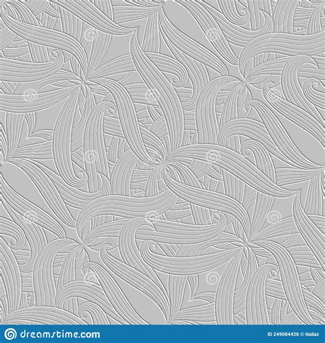 Embossed Floral Line Art Tracery D Seamless Pattern Ornamental