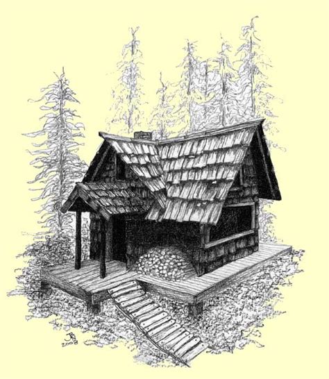 Pencil Drawings Of Log Cabins