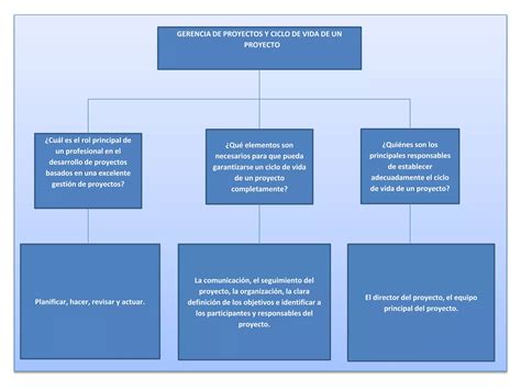 Mapa Conceptual Sobre Gerencia De Proyectos Y Ciclo De Vida De Un