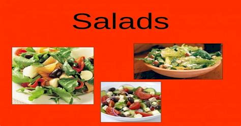 Ppt Salads Overview Main Types Of Salad Nutritional Value Of Salads Principles Of Salad