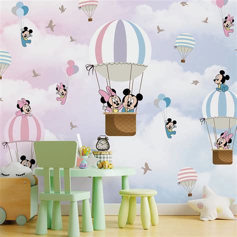 Papel de Parede Mickey e Minnie Passeio de Balões Elo7