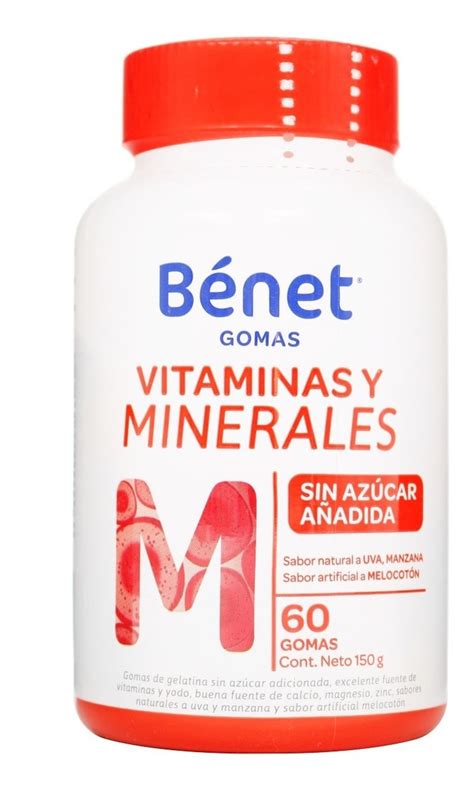 Gomas Benet Vitaminas Y Minerales Sin Azúcar 60 Unidades Drogueria