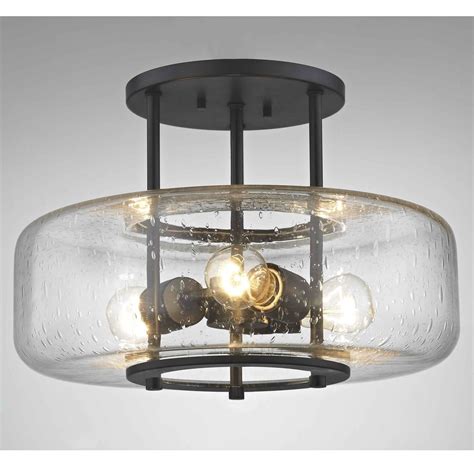 Industial Seeded Glass Ceiling Light Bronze 3 Lt 1811 220 Destination Lighting