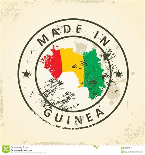 Sello Con La Bandera Del Mapa De Guinea Ilustraci N Del Vector