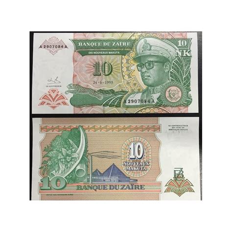 Zaire Makutas Dictador Mobutu Pick Billete Sc Unc Banknote