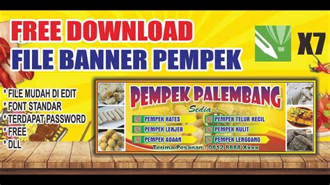 Free Cdr Desain Banner Pempek Youtube