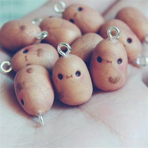 Kawaii Derp Potaoes Charms Polymer Clay Charm Jewelry Polymer Clay Charms Clay Charms Cute